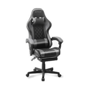 Gamax Gaming Chair with Linkage Function Armrest & Retactable Footrest (Gray)