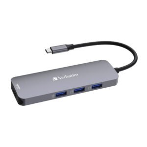 Verbatim USB-C Pro Multiport Hub 8 Port Upto 5Gbps USB 3.2 Gen 1, Supports 8K, 85W USB Power Delivery