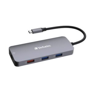 Verbatim USB-C Pro Multiport Hub 9 Port Upto 10Gbps USB 3.2 Gen 1, Supports 4K, SD/MicroSD With Gigabit Ethernet Adapter