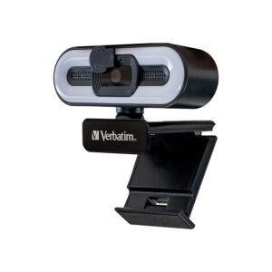 Verbatim Webcam With Microphone And Light AutoFocus FHD, Bulit-In-Microphone, Privacy Lens Cover, 360 Rotable
