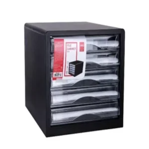 Deli 9775 5 Drawers File Cabinet Black