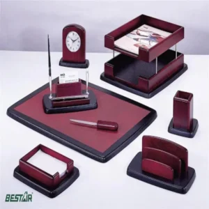 BESTAR DESK SET 8 PC WOODEN MOHAGONY